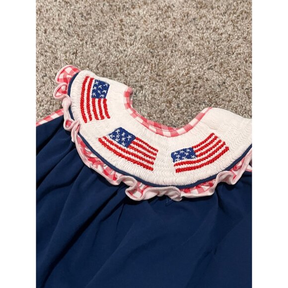 Sweet Southern Smock 4th of Jult American Flag Dress 24 months - Picture 4 of 5